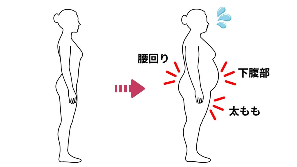 エストロゲン低下によって起こる変化